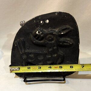 Hand Crafted Clay Pottery Monster Dog Wall Plaque Decor Artist Signed AS IS